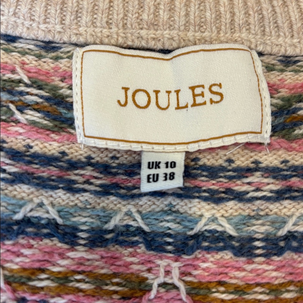 Joules Islay Oatmeal V Neck Fairisle
Pattern Knitted Vest Size 6 - Picture 3 of 9